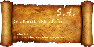 Stefanik Adrián névjegykártya